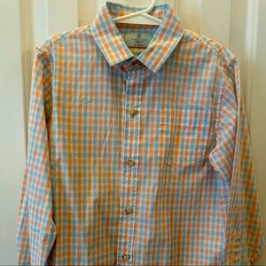 Boys Class Club, Orange and Blue Plaid Dress Shirt, EUC